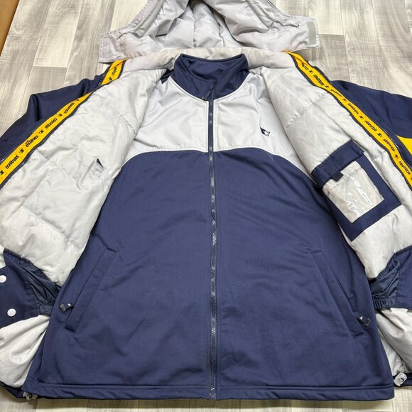 ✅Mens XLT 46/48 Vintage Starter 3-in-1 Winter Jacket Feather/Down Insulated Navy - Picture 3 of 14